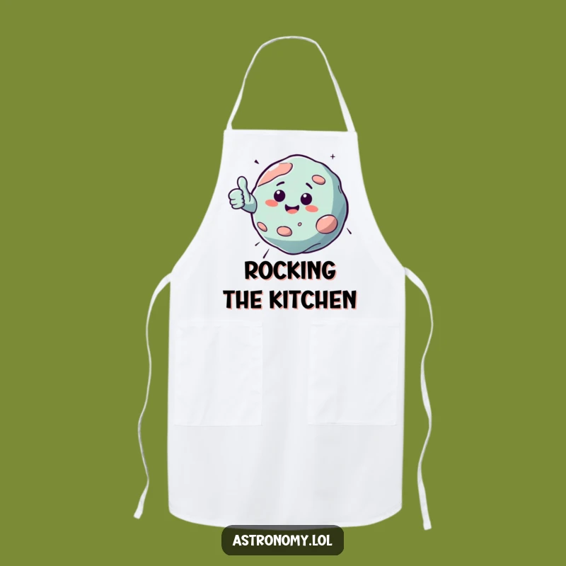 Funny Asteroid Apron: Cook with Your Bouncing Space Rock Buddy, Kitchen Fun, Great Gift