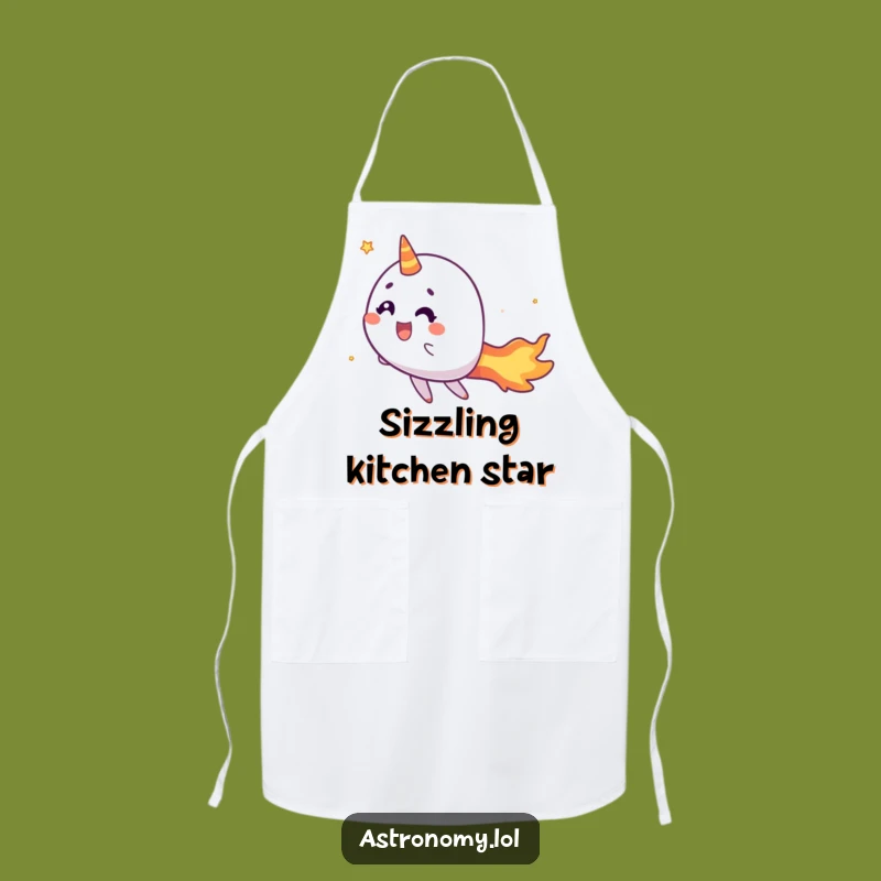Funny Comet Apron: Zippy Fiery Tail Chef Kitchen Gift