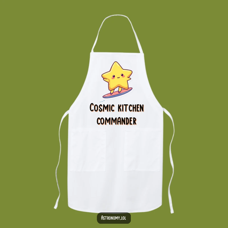 Funny Cute Star Surfing Comet Tail Apron - Cook with Cosmic Giggles!