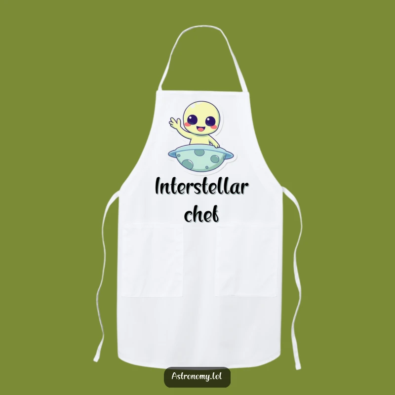 Funny Alien Apron: Cheerful Planet Dweller Kitchen Gift