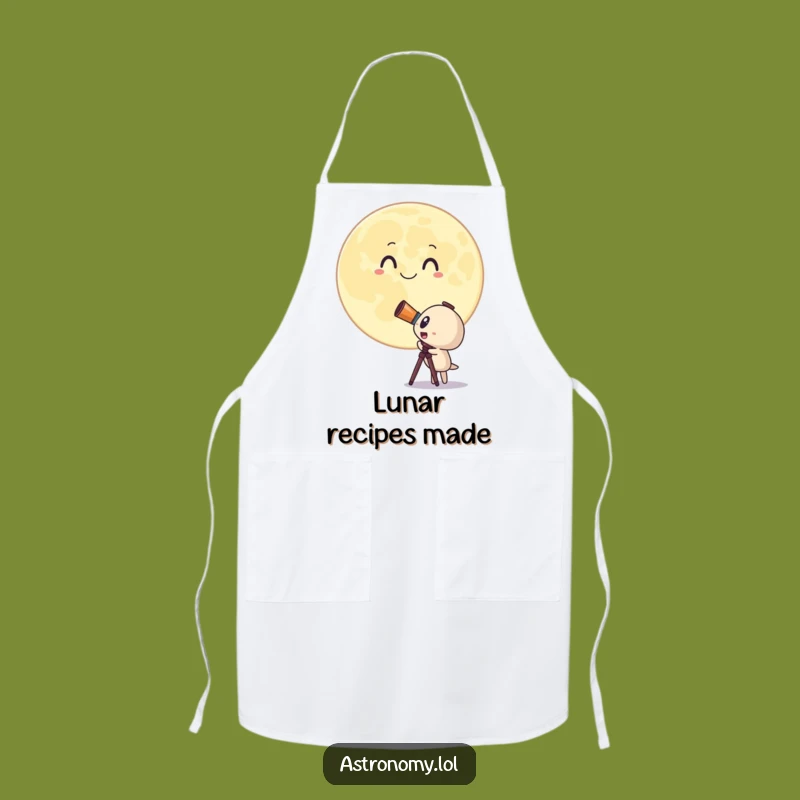 Funny Telescope Apron: Surprised Character Cooking, Hilarious Gift