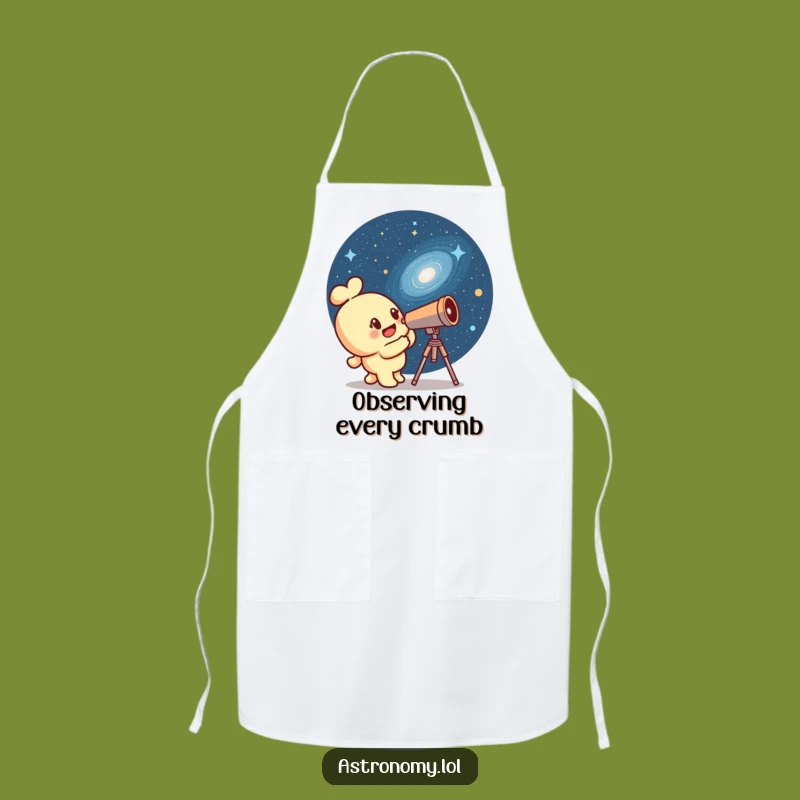 Funny Curious Telescope Apron - Cosmic Kitchen Peering Fun