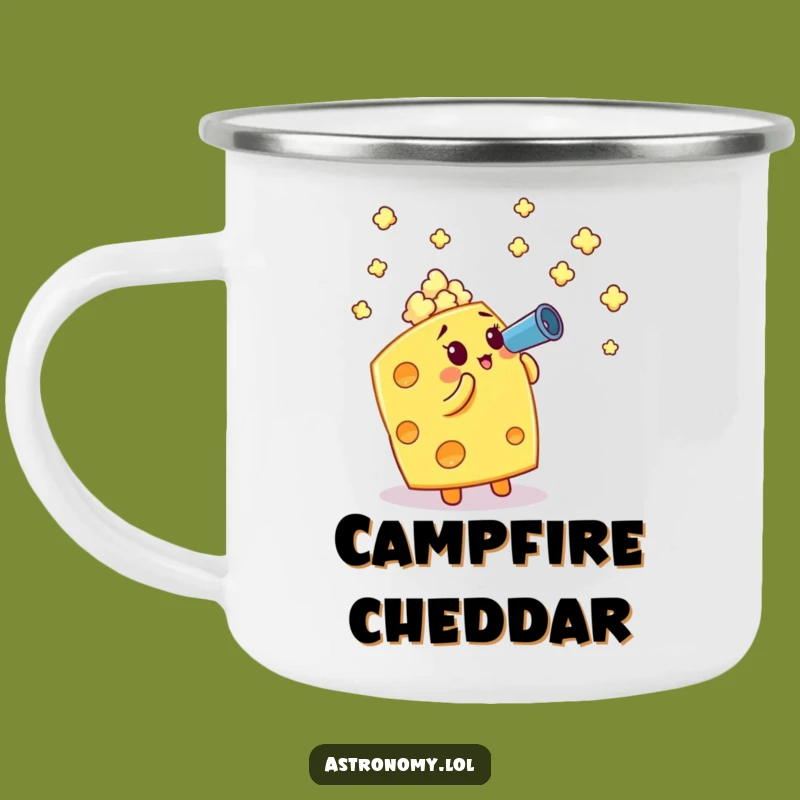 Funny Cheese Popcorn Camping Mug: Hilarious Snack Adventure, Perfect Gift