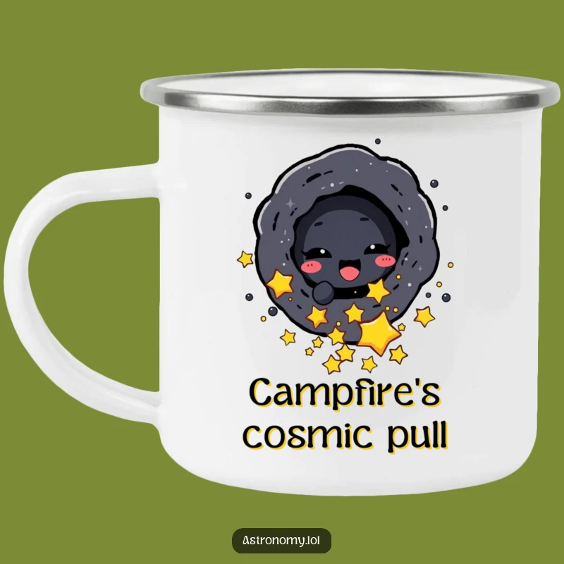 Funny Black Hole Camping Mug - Adventures Fueled by Cosmic Wonder!