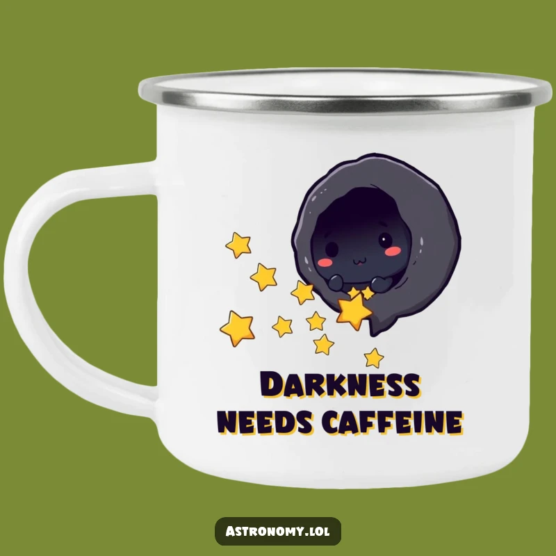 Funny Black Hole Sucking Stars Camping Mug - Durable and Hilarious Outdoor Gear