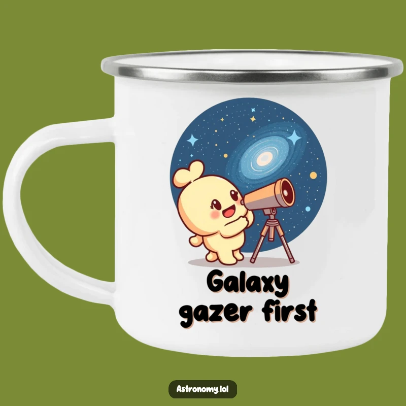 Funny Curious Telescope Camping Mug - Adventure Peering Outer Space