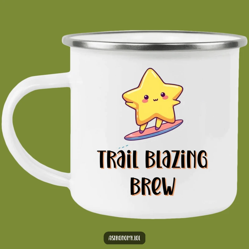 Funny Cute Star Surfing Comet Tail Camping Mug - Adventure Fuel!