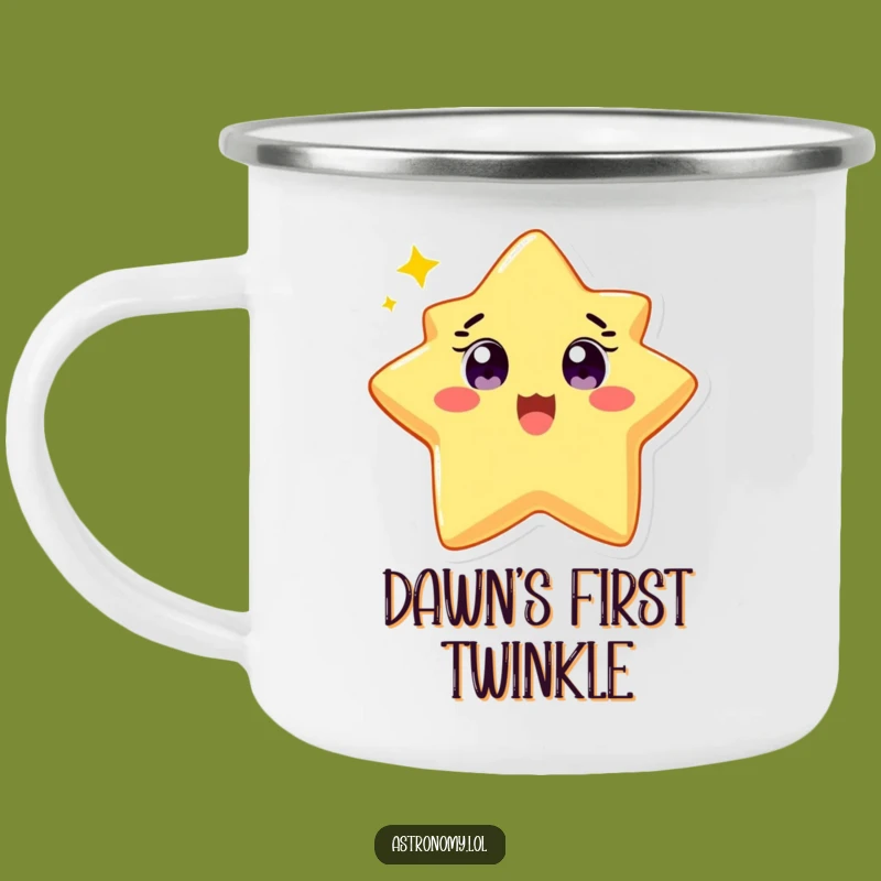 Funny Star Camping Mug: Twinkling Character Outdoor Adventure Mug, Gift