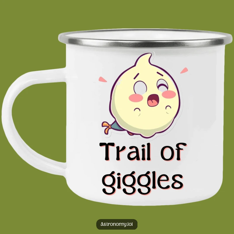Funny Surprised Comet Camping Mug: Laughter Tail Outdoor Gift