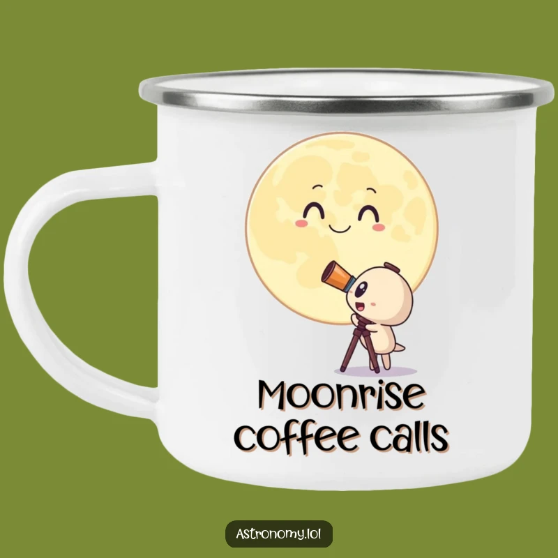 Funny Telescope Camping Mug: Surprised Character Outdoor Mug, Gift