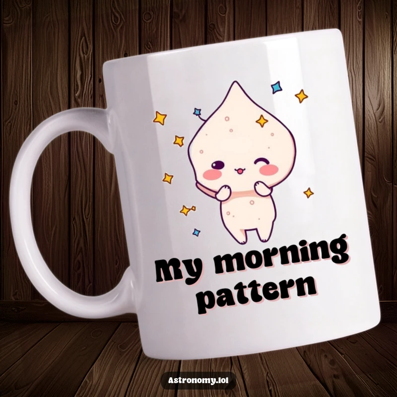 Funny Constellation Mug featuring a playful character forming a silly shape, bringing cosmic giggles and star-gazing fun.