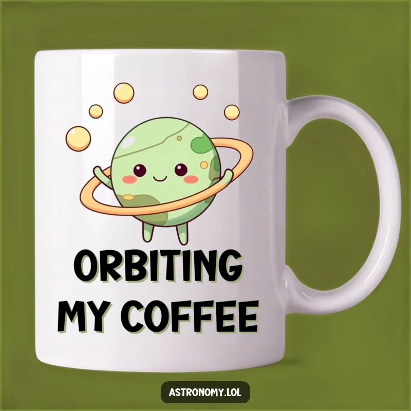Funny Planet Juggling Moons Mug - Happy Celestial Gag Gift for Stargazers