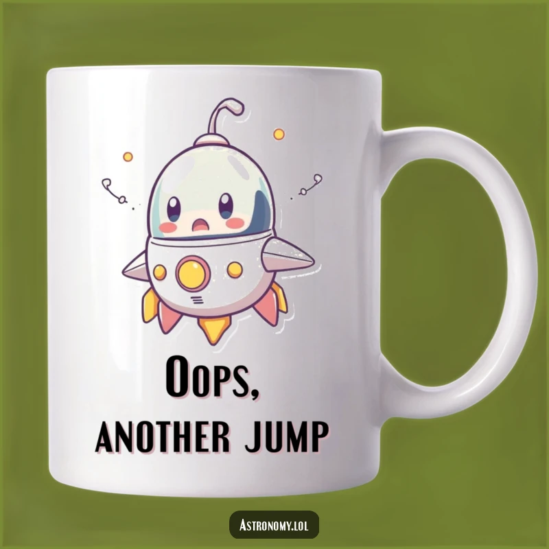 Funny Spaceship Mug: Surprised Character Design, Perfect Gift for Space Fans