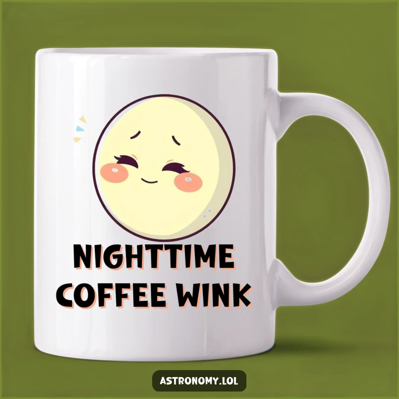 Funny Winking Moon Mug: Playful Celestial Character Gift