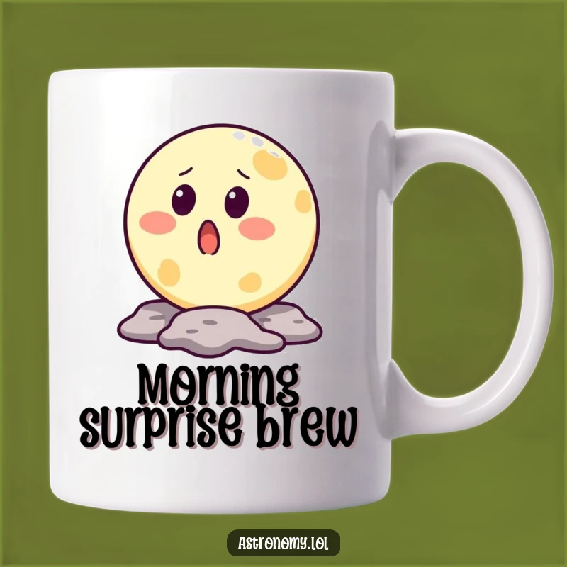 Funny Moon Mug: Surprised Crater Mouth, Perfect Funny Gift