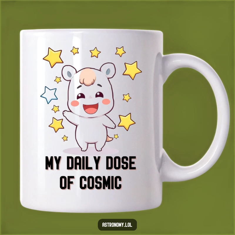 Funny Star Juggler Mug: A Grinning Character's Celestial Balancing Act - Perfect Funny Gift