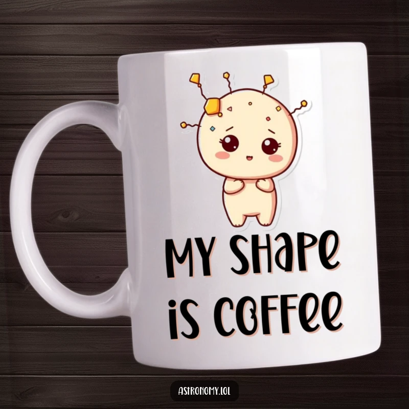 Funny constellation mug featuring a curious character playfully forming a comical shape among the stars.