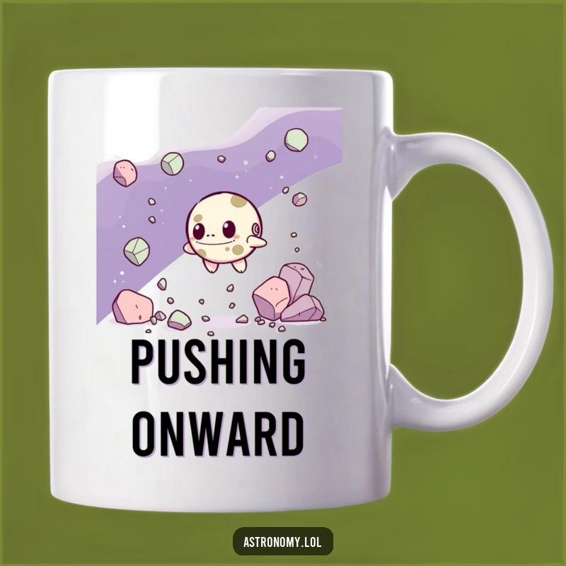 Funny Asteroid Mug: Determined Navigator - Tough Journey Funny Gift!