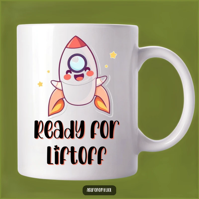 Funny Rocket Mug: Playful Blasting Off Rocket Character Funny Gift Idea