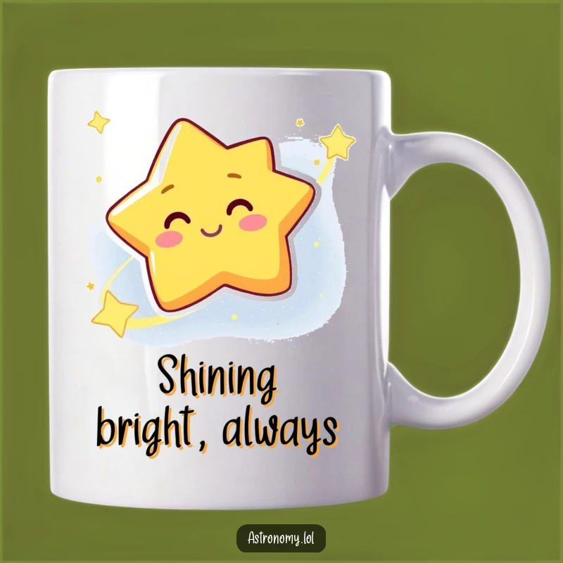 Funny Star Mug: Winking Galaxy Character, Cheerful Space Gift for Friends