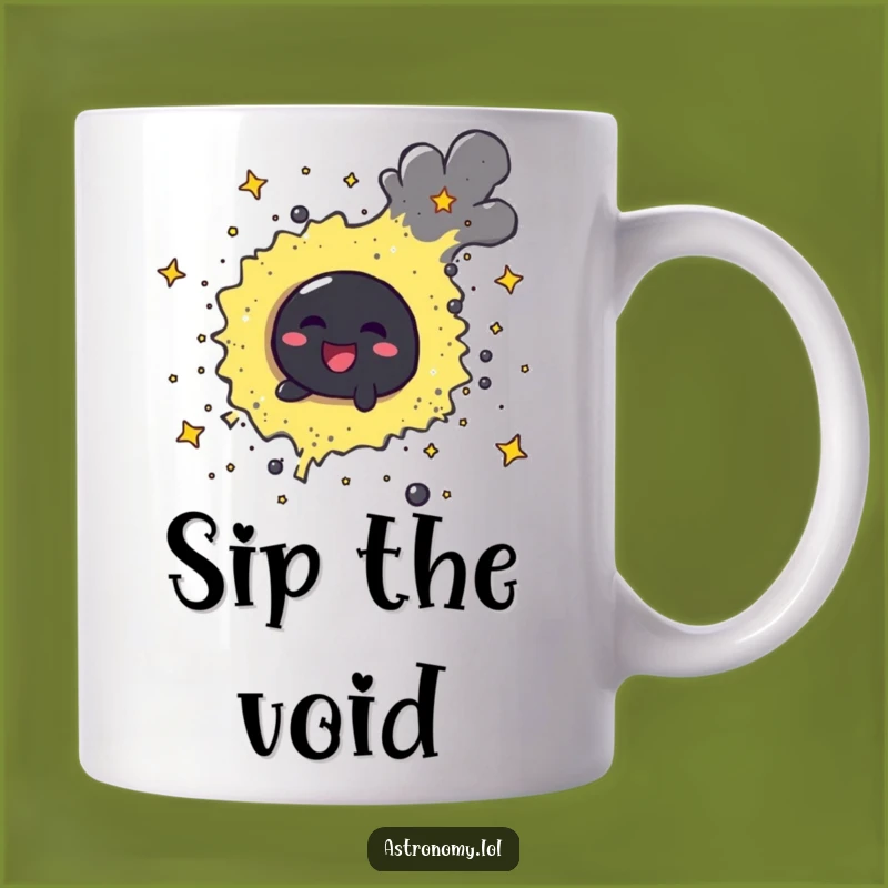 Funny Black Hole Mug - Cheerful Stardust Swirling Gift Idea