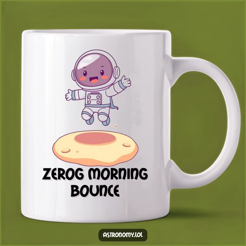 Funny Astronaut Bouncing Alien Mug - Joyful Space Adventure Gift!