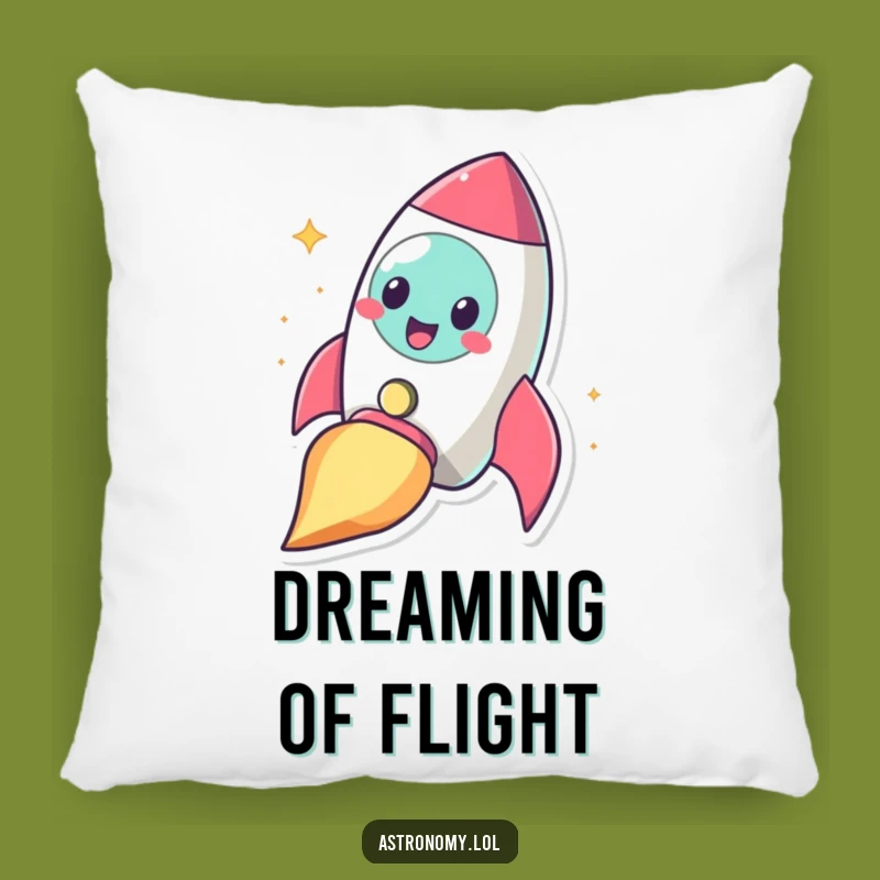 Funny Cheerful Rocket Pillow: Cozy Blasting Off Space Gift