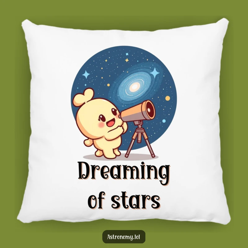 Funny Curious Telescope Pillow - Cozy Galaxy Peering Accent