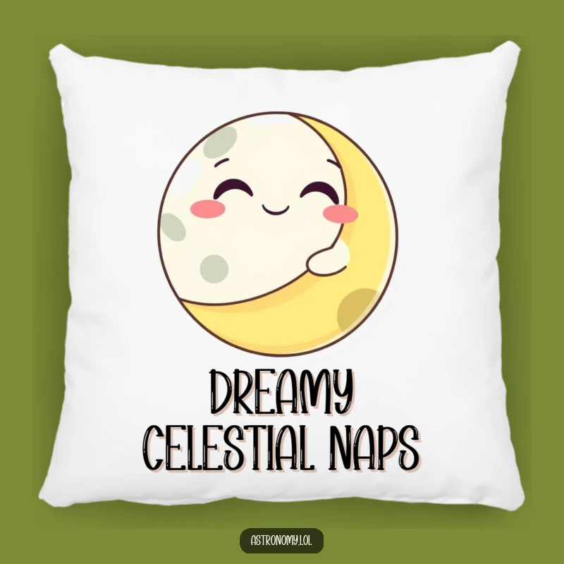 Funny Grinning Moon Winking Planet Pillow - Comfy Cosmic Comfort!