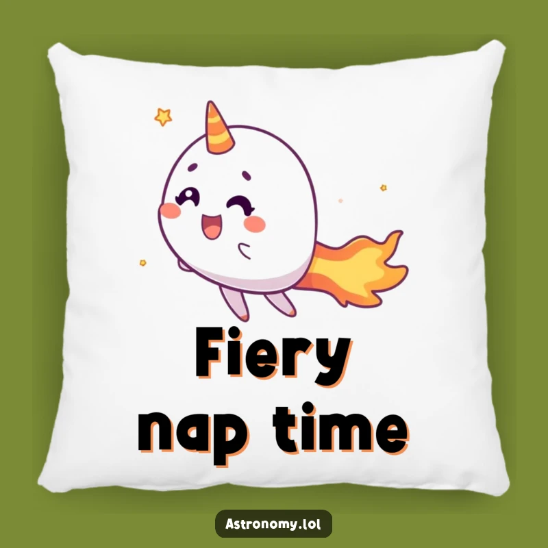 Funny Comet Pillow: Cheerful Zipping Fiery Tail Decor Gift