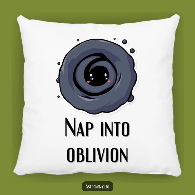 Funny Black Hole Pillow: Soft Vortex Character Cushion, Comfy Humor Gift