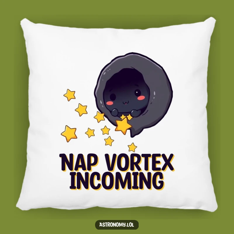 Funny Black Hole Sucking Stars Pillow - Cozy and Comedic Space Decor Item