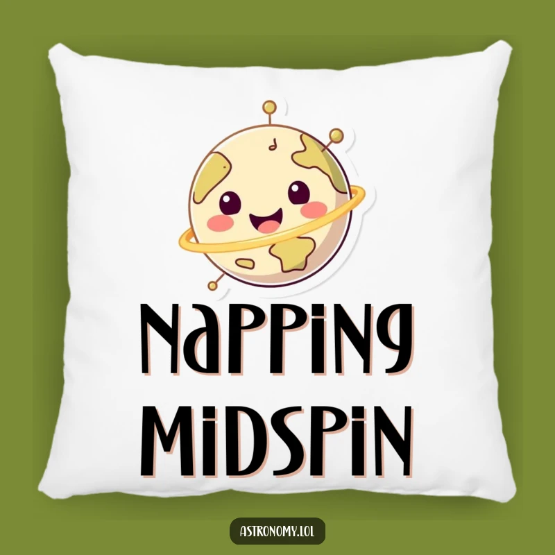 Funny Happy Planet Pillow - Cozy Cheerful Spinning Earth Decor