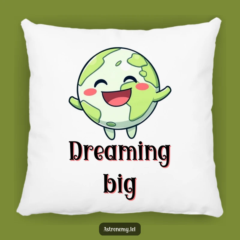 Funny Planet Grin Pillow: Snuggle Up with Cosmic Happiness