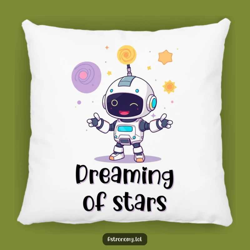 Funny Robot Juggling Galaxies Pillow Cozy Comforting Gift