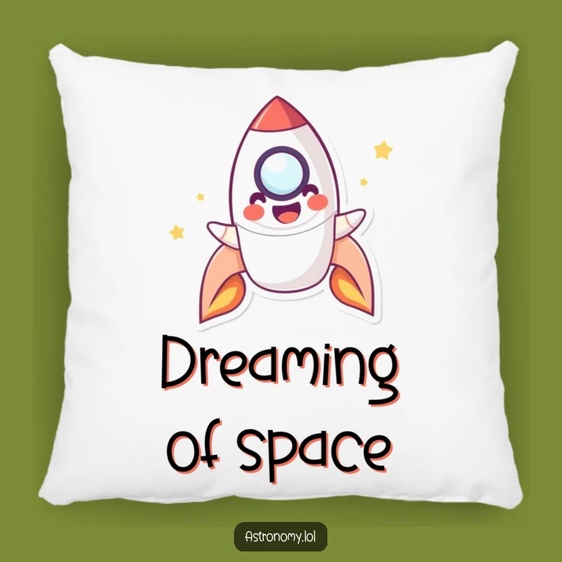 Funny Rocket Pillow: Blasting Off Rocket Accent Pillow, Cozy Funny Gift