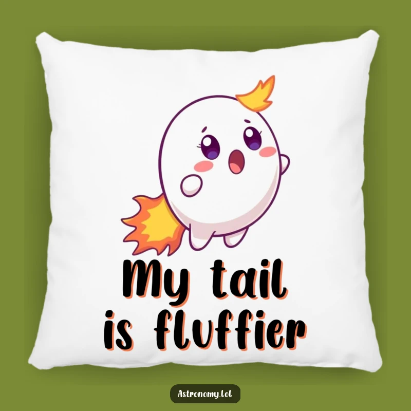 Funny Surprised Comet Pillow - Comfy Cosmic Humor for Your Couch