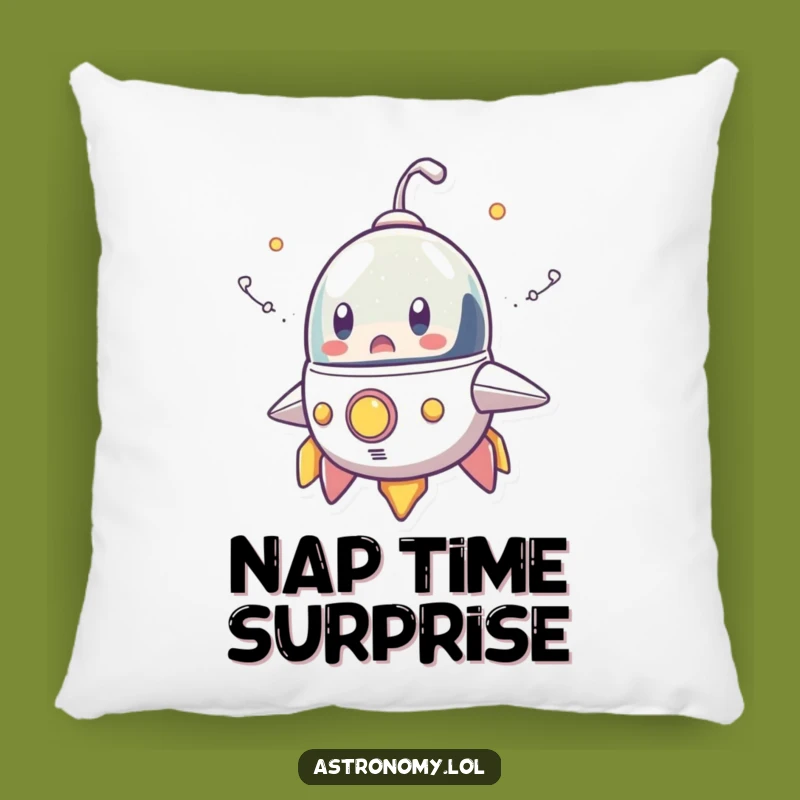Funny Spaceship Pillow: Cozy Surprise & Smoke Trails Comfort Cushion