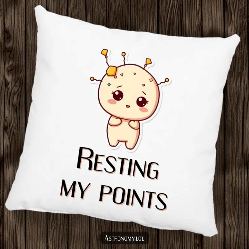 Funny constellation pillow featuring a curious star character hilariously shaping itself, perfect for adding comfort and humor.