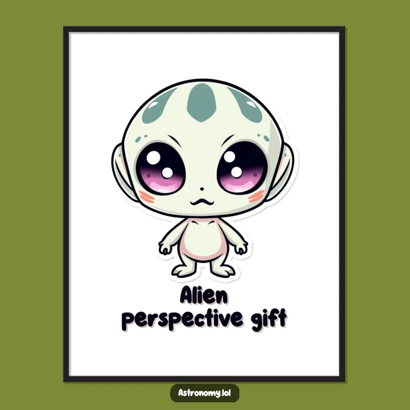 Funny Surprised Alien Digital Art: Instant Cosmic Surprise for Your Walls