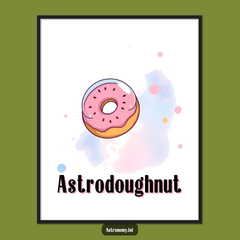 Funny Donut Astronaut Digital Art: Hilarious Space Decor, Instant Download Gift