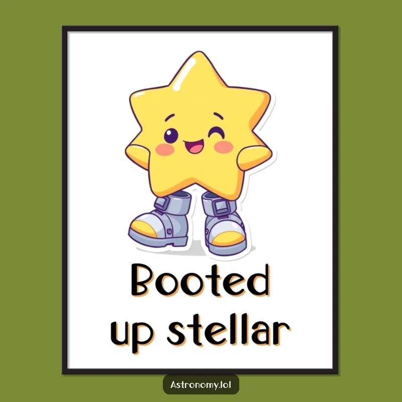 Funny Star Gravity Boots Digital Art - Cheerful Space Print Gift