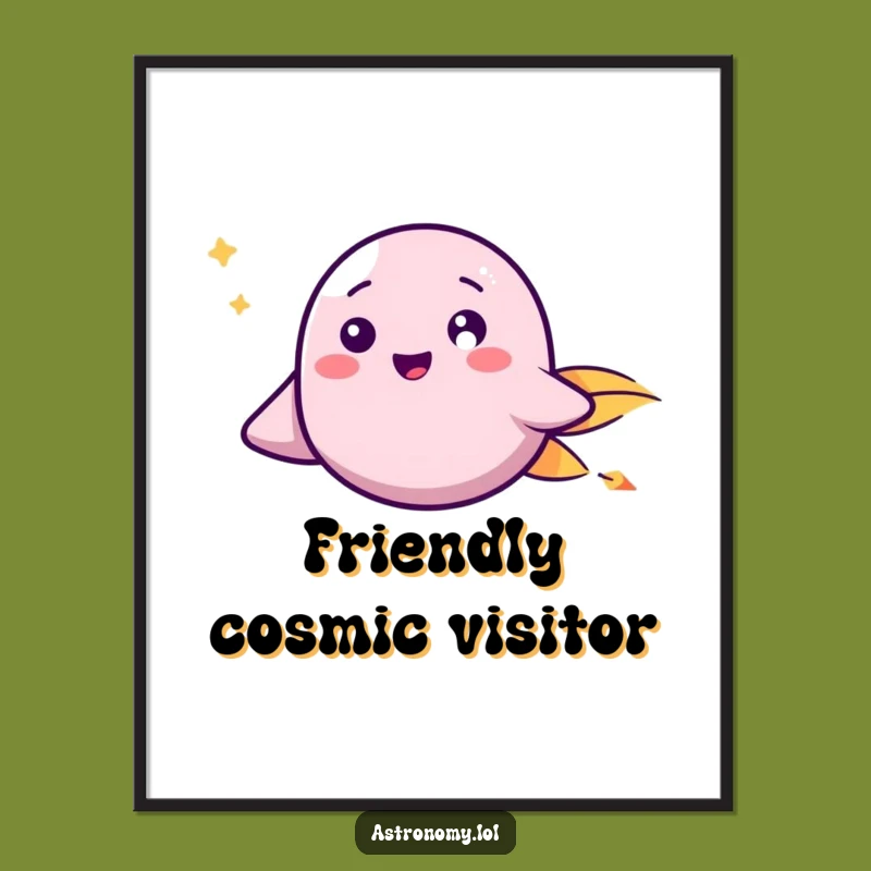 Funny Cosmic Dash Print - Happy Comet Space Art Funny Gift