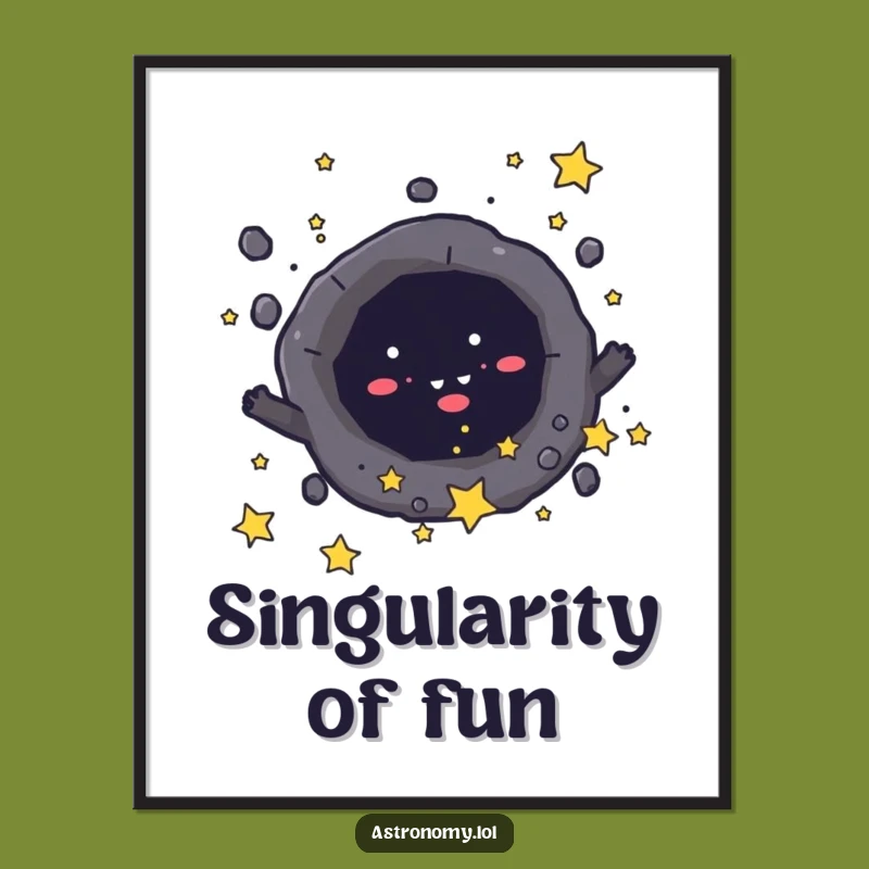 Funny Black Hole Digital Art: Mischievous Star Pull Print, Instant Download Gift