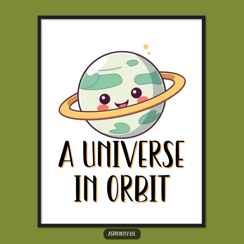 Funny Planet Digital Art: Cosmic Rings Humor Print, Instant Funny Gift
