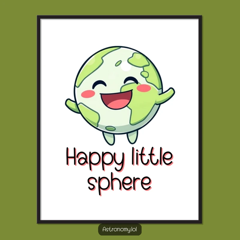 Funny Planet Grin Digital Art: Instant Cosmic Happiness for Your Walls