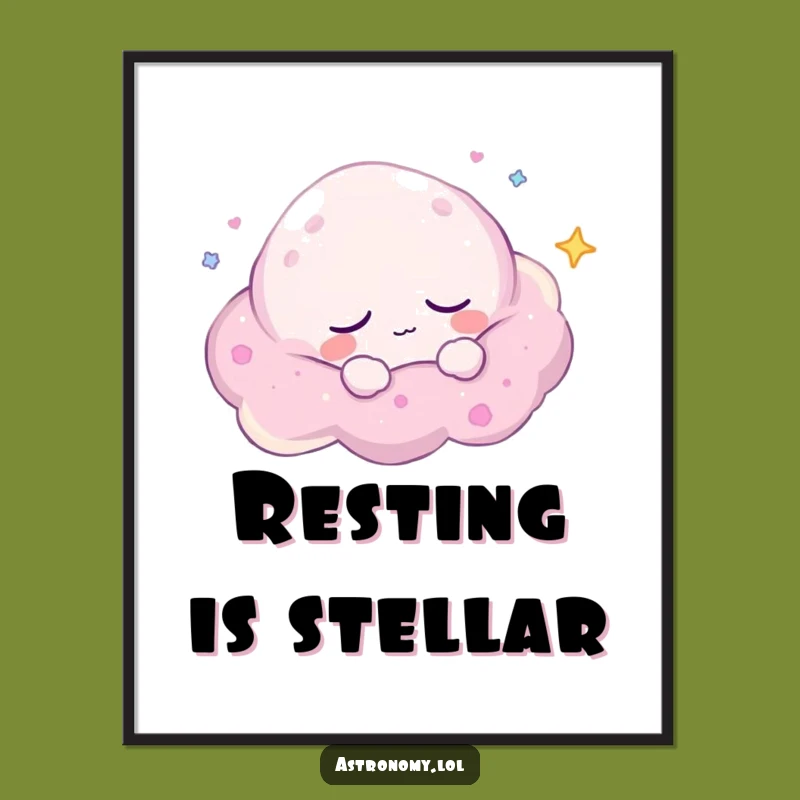 Funny Sleepy Nebula Digital Art: Peaceful Drifter - Instant Funny Gift!