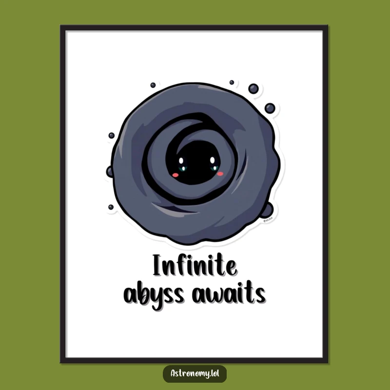 Funny Black Hole Digital Art: Curious Vortex Character, Instant Humorous Decor