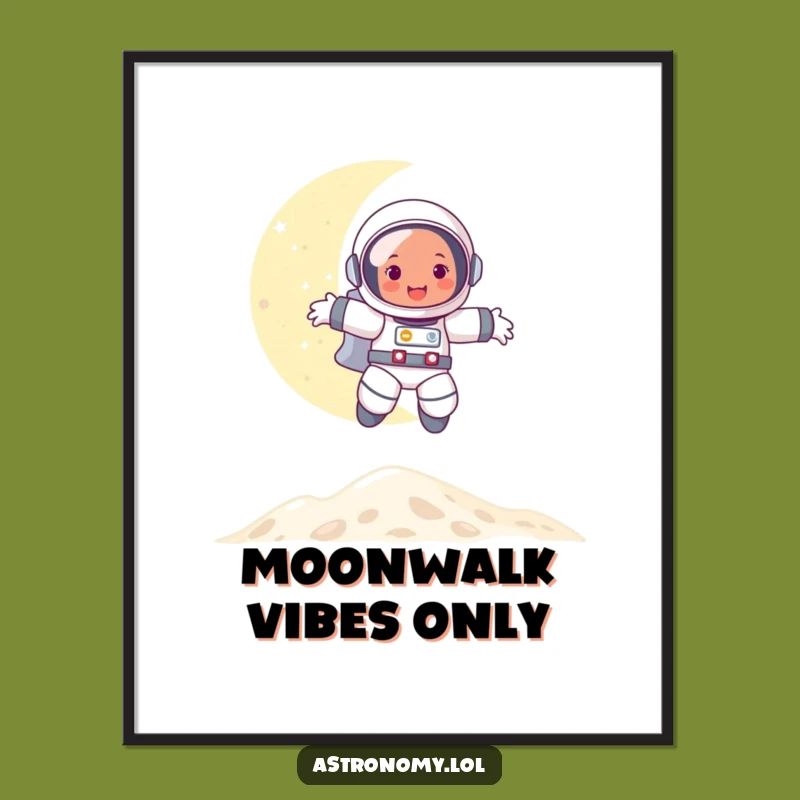 Funny Astronaut Moon Bounce Digital Art: Instant Lunar Joy for Your Walls