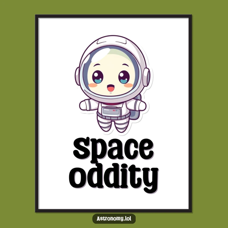 Funny Astronaut Digital Art, Wide-Eyed Wonder, Instant Hilarious Download!
